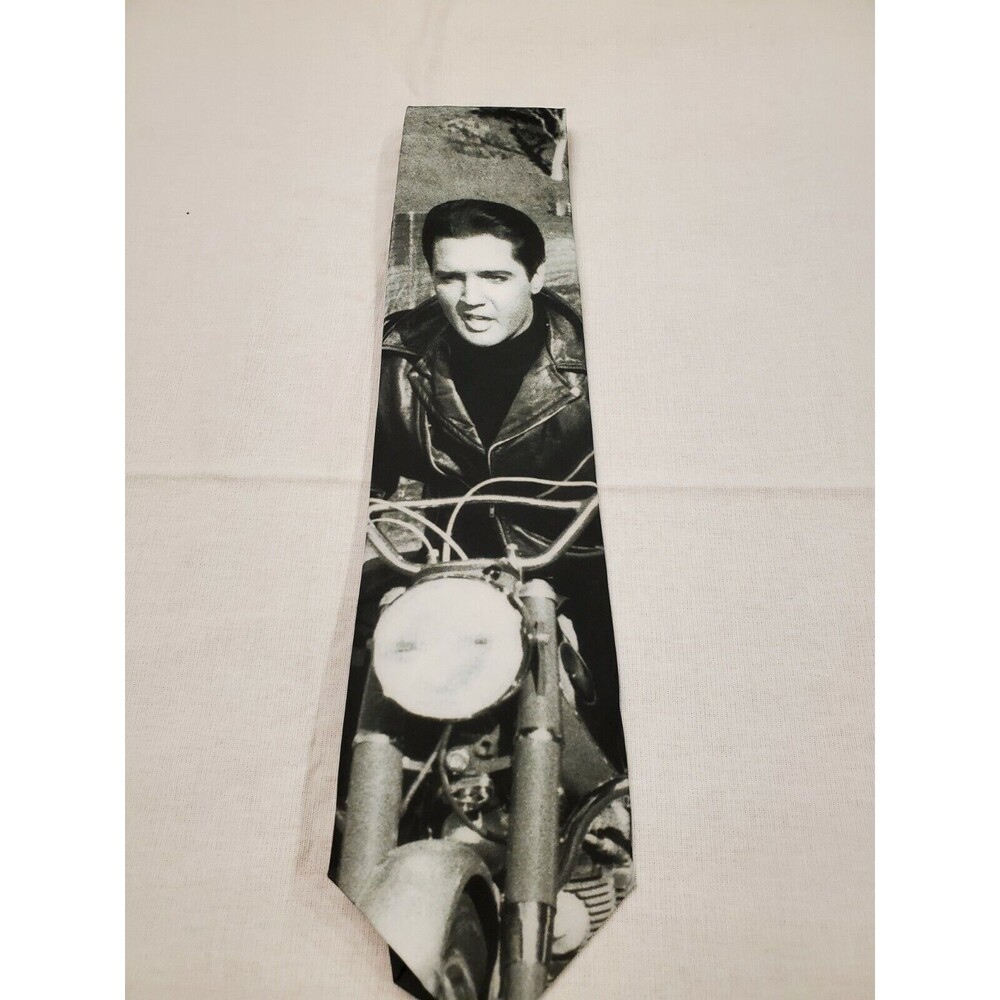 Vintage New w/out Tags 1996 Ralph Marlin Elvis - Born to Ride Tie